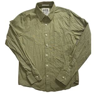 Ruehl No.925 Plaid Button Up Long Sleeve Shirt Mens L Green White Striped